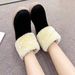 Women's With Fleece Lining, Thickened, 2023 Winter New Mid-Calf Warm Cotton Shoes, Flat Sole Furry Snow Boots For Women_vogvips.com