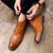 Euro Step Large Size Men's High-top Leather Business Ankle Martin Boots Pointed Brogue Carved Mens Shoes_vogvips.com