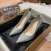 Silver One-Strap Buckle French Style High Heels Fashion Thin Heel Pointed Toe Large Single Small Size Bride Bridesmaid_vogvips.com