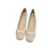 Wrinkle Design Shallow Mouth Square Head Summer 2025 New Soft Leather French Grandma For Women, Single Shoes_vogvips.com