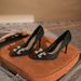 B Temperament European Style Pointed Rivet Bow High Heels Women Slim End Versatile Single Shoes For_vogvips.com