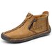 European Warm Series Martin Autumn Winter New Large Size Zipper Men's Outdoor Casual Hand-sewn Work Boots_vogvips.com