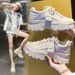2025 Spring New Korean Version Dad Students' Versatile Sports Shoes, Female Casual Thick Soled Height Increasing Shoes_vogvips.com