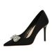 18249-K51 European And American Style Banquet Stiletto Ultra High Heels Shallow Mouth Pointed Toe Satin Rhinestone Bow_vogvips.com