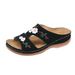 One Line 2025 Summer Roman Shoes With Sloping Heels, Thick Soled Sandals In Large Size, Embroidered Flower Women's Cool_vogvips.com