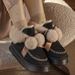 Women's Fashion Winter Boots With Bowknot Detail, Mid-Cuff Fleece Lining, Thick Sole For Height Boost, Non-Slip & Warm Snow Boots_vogvips.com