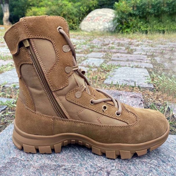 European Warm Series New Syle Brown Fire Cowhide Training High Top Ani-Puncure Deser Wear-Resisan Oudoor Comba Boos Men's_vogvips.com