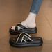 Women's Summer 2024 Outdoor Soft Height Increasing Non-Slip Thick Sole Slide Sandals Korean Style Wearable Outside_vogvips.com