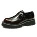 Leather For Business Formal Wear, Cowhide Leather Buckle Paint, British Glossy Finish, Thick Soled Suit, Men's Shoes_vogvips.com