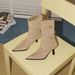Sheepskin Version ~ Elegant Slimming Pointed Toe Stiletto Belt Buckle Ruched Pile Short Versatile Fashionable Outerwear_vogvips.com