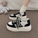 Women's New Shoes Trend Niche Sneakers Casual Thick Soled Wheat Ear White Shoes_vogvips.com