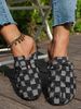 Women's Mules New Spring Vintage Slip-On Casual Loafers With Denim Upper, Cork Texture, Closed-Toe Half-Slippers, Flat Slippers With Adjustable Buckle_vogvips.com