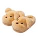 Cute Puppy Women Winter Furry Indoor Couple Home Non-Slip Warm Thick Sole Cotton Slippers For Men_vogvips.com