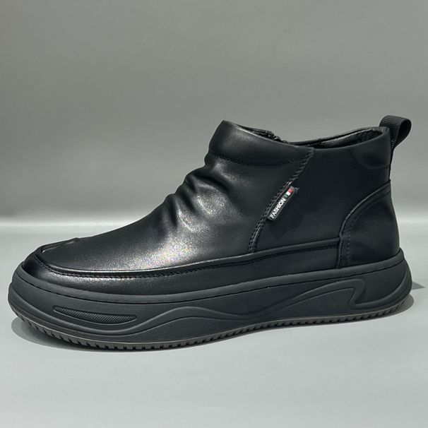 Cowhide Fleece Lined Warm Genuine Leather High-top Martin Autumn New Work Men's Casual Ankle Boots_vogvips.com