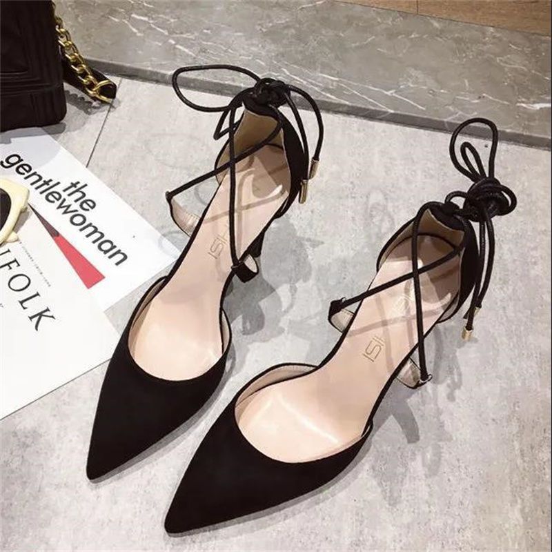 Roman Strappy High Heels For Spring Autumn 2025 New Versatile Design Sense Niche Pointed Closed Toe Single Shoes Women_vogvips.com