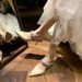 Grape Mom Style One-Strap Rhinestone V-Neck Pointed Toe High Heel Sandals Black Sexy Closed-Toe Half Mules Women's Shoes_vogvips.com