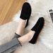 2025 Women's Plush-Lined Thickened Furry Shoes For Autumn And Winter, Large Size, Soft Sole, Warm And Comfortable Loafers, Slip-On Cotton Shoes_vogvips.com