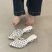 Fairy Wind Diamond Thin Strap Flip Flops Women's Summer Outwear 2026new Pointed Toe Wedge Heel Elegant Sandals_vogvips.com