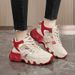 New 2025 Hot Spring Summer Dad For Women Korean Style Color Block Trendy Height Increasing Thick Sole Breathable Shoes_vogvips.com