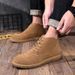 High-top booties Mid-top desert work boots Big leather boots_vogvips.com