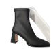 High Women Thick Heel Elastic Short 2025 New Autumn French Square Toe Single Fashionable Elegant Ankle Boots_vogvips.com