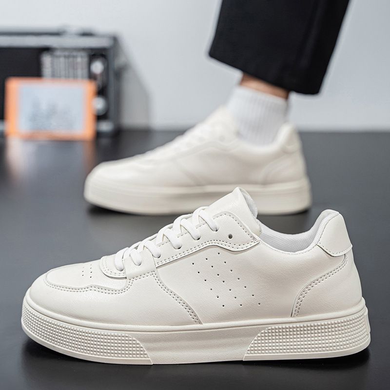 Men's Shoes Board Shoes Korean Version Versatile Casual Leather Shoes Platform-soled Wear-resistant Trendy Shoes_vogvips.com