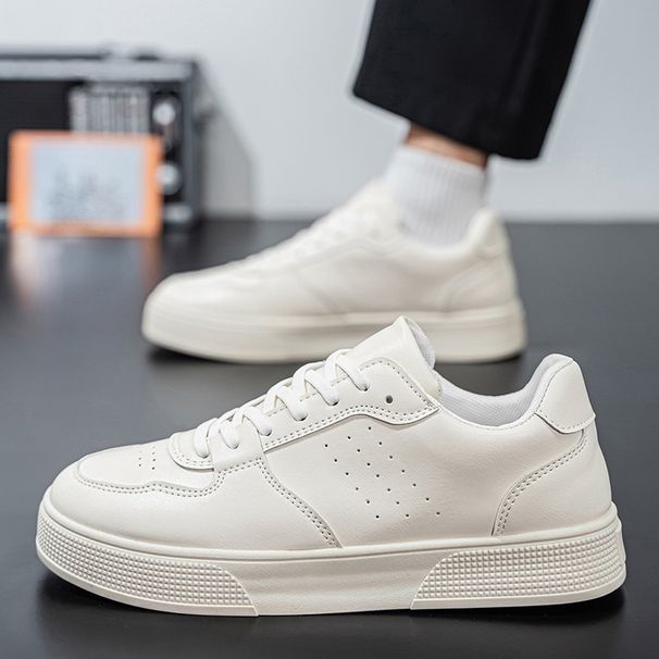 Men's Shoes Board Shoes Korean Version Versatile Casual Leather Shoes Platform-soled Wear-resistant Trendy Shoes_vogvips.com