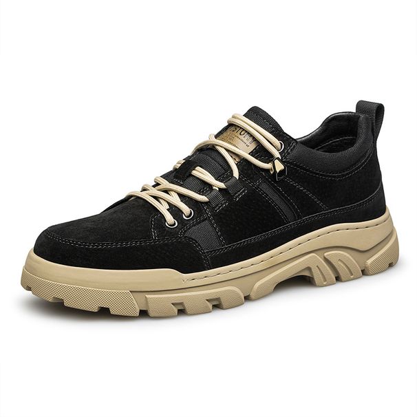 Tooling Leather Low Top Casual Shoes Outdoor Desert Work Platform Martin Boots Men's Shoes_vogvips.com