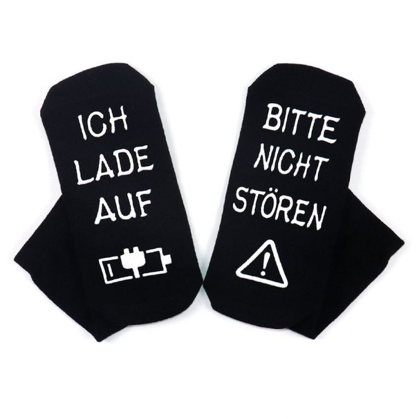Mid-tube socks cotton socks casual sports creative socks sole letter non-slip adhesive floor socks_vogvips.com