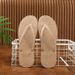 Men's Fashionable Trendy Simple Flip Flops Summer Style Faux Straw Woven Beach Casual Slippers_vogvips.com