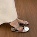 French-style Flat Silver Open-toe Sandals Women, 2026 Summer New Model, Suitable For Pairing With Skirts, Fairy-style_vogvips.com