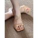 Strappy High Heel Sandals Comfortable Slip-On Dressy Flats With Square Toe - Elegant Summer Open-Toe Shoes For Casual & Formal Outwear_vogvips.com