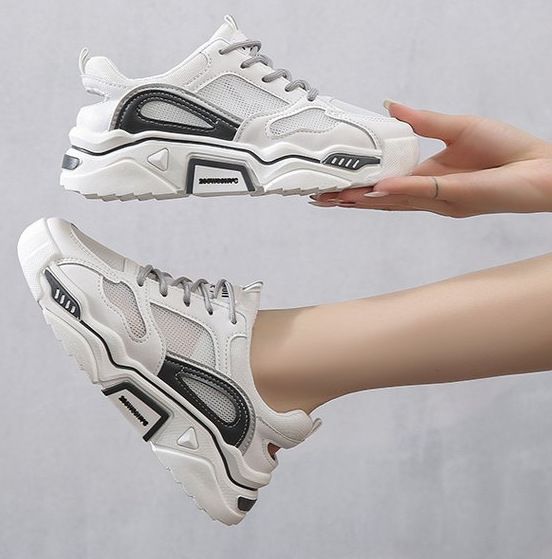Women's Flat Sandals With Baotou Toe Cap, 2024 New Summer Thin Dad Sh, Thick Bottom, Hollow Breathable Mesh Sports_vogvips.com