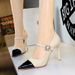 2125-K95 Banquet Thin Light Mouth Color Blocked Pointed Water Diamond Strap Ultra High Heels Single Shoes For Women_vogvips.com