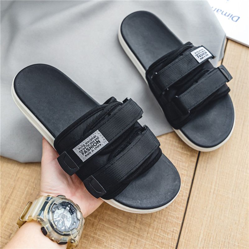 Men's Outdoor Slippers Thick-Soled Non-Slip Soft Bottom Hook Loop Sandals Comfort Summer Beach Flip Flops For Home_vogvips.com