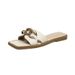 Women's Summer Outdoor Slippers 2024 New Fashionable Chain Flat Sandals_vogvips.com