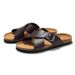 Ruizu 2025 New Slippers Cross Strap Men's Beach Shoes Casual Sandals Water Cork Student_vogvips.com