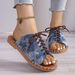 European American Large-size Peep-toe Slippers, Fashionable Lace-up Flat Casual Slippers For Women, Roman Sandals,_vogvips.com