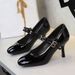 6682-6 High Heels For Women, Stiletto, Round Toe, Shallow Mouth, Double Buckle Strap, Gentle JK Style, Paired With_vogvips.com