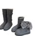 Grey Long Tube Snow Boots For Womencan't Be Worn Over The Knee, Thick Sole, Increased Height And Plush, Thick Short Tube Cotton Shoes_vogvips.com