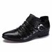 New Fashion Business Dress Men's Genuine Leather Feet Cover Korean Version Buckle Hairdresser Shoes British Pointed_vogvips.com