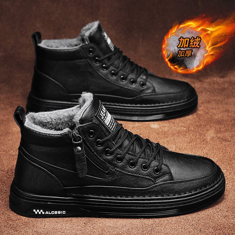 European Warm Series High-top Work Witer Fleece-lied Thickeed Warm Cotto Ad Wool Itegrated Labor Protectio Casual Leather Shoes For_vogvips.com