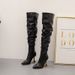 Women's Shoes High Heeled Woolen Boots With Stiletto Heels And Pointed Toes, White, Slimming And Flattering, Wine Glass Heel, Sizes 35 42_vogvips.com