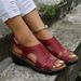 Women's Shoes Sandals For Women With Velcro Stitching Hollow Thick Soles Large Size Open Toe Casual Sandals For Women_vogvips.com