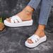 SHLIANG Women Flats Slippers New Strap Rome Style High Heels Platform Sandals Summer Ladies Slippers Slides Women Zapatos De Mujer V0033_vogvips.com