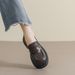 Platform Loafers Women's Retro Maillard British Style Small Leather Shoes Black Soft-soled Single Shoes_vogvips.com
