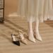 Women's Shoes Pointed Toe Nude High Heels - Slim Stiletto Pump Sandals With Ankle Strap For Office & Evening Wear To Wear Outside_vogvips.com