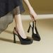 125-C Toe Backless Sandals For Women Summer 2025 New Style Pointed Thin Heel High Heels Waterproof Platform Comfortable_vogvips.com