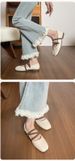 Ballet Mary Jane Shoes Round Head Shallow Mouth French Retro Fairy Style Flat Shoes Female_vogvips.com