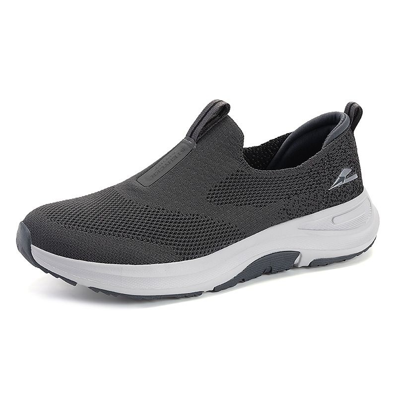 Men Fly Woven Breathable Walking Sneakers, Large Size Up To 46 Lightweight Casual Sports Footwear For Elderly Daily Wear_vogvips.com
